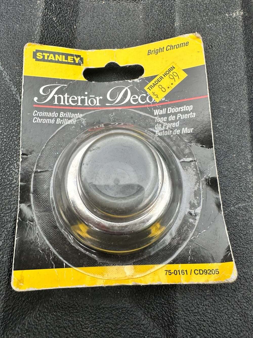 Stanley Interior Decor Bright Chrome Wall Doorstop 75-0161